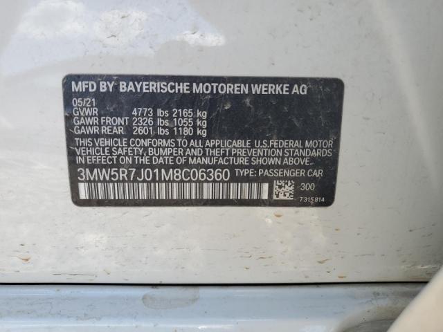 2021 BMW 330Xi VIN: 3MW5R7J01M8C06360 Lot: 58820294