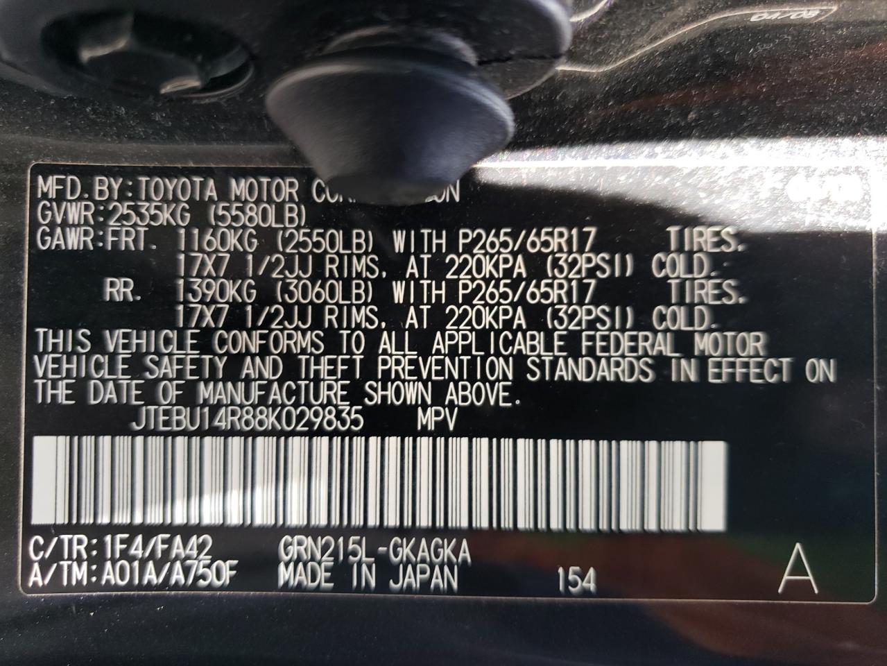 JTEBU14R88K029835 2008 Toyota 4Runner Sr5