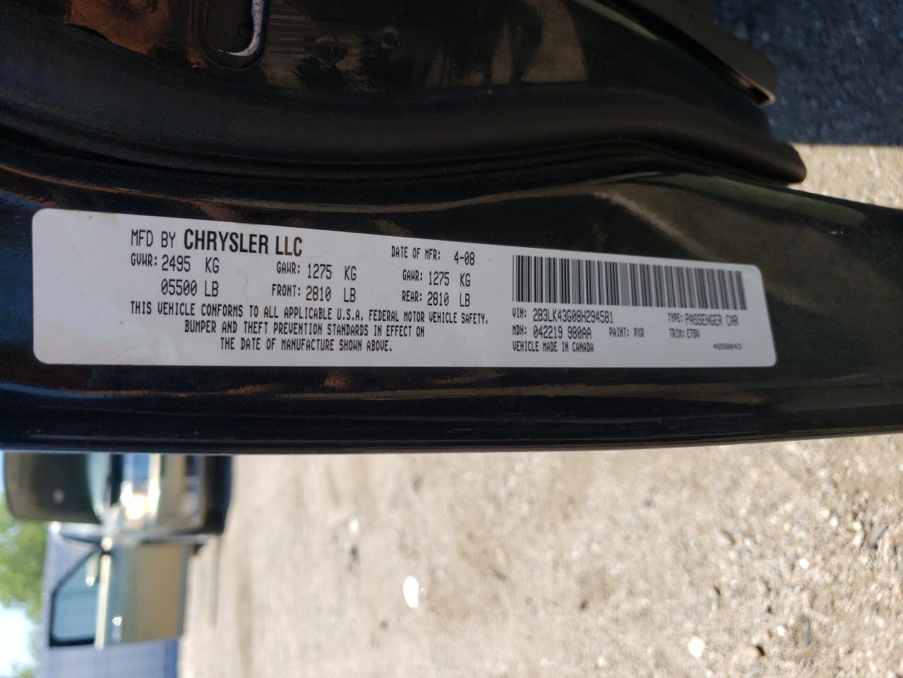 2B3LK43G08H294581 2008 Dodge Charger