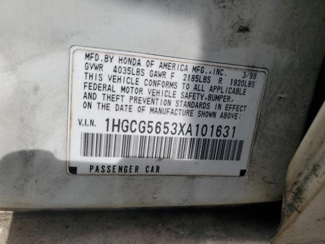 1999 Honda Accord Ex VIN: 1HGCG5653XA101631 Lot: 59217844