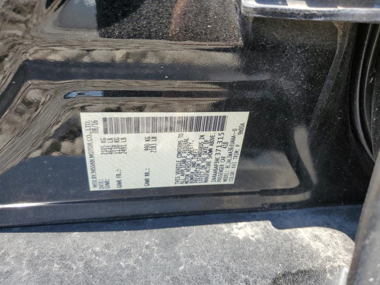 1N4AA6AP3HC371315 2017 Nissan Maxima 3.5S