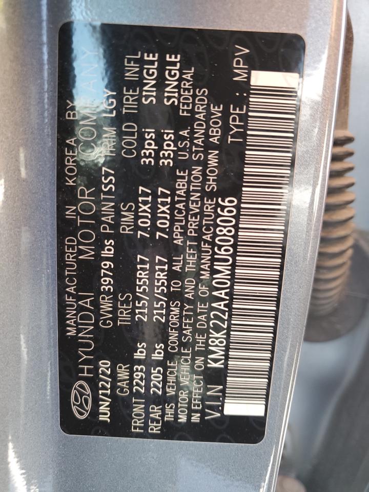 KM8K22AA0MU608066 2021 Hyundai Kona Sel