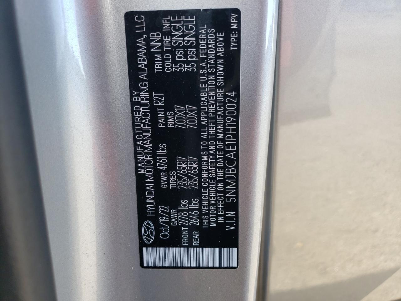 5NMJBCAE1PH190024 2023 Hyundai Tucson Sel