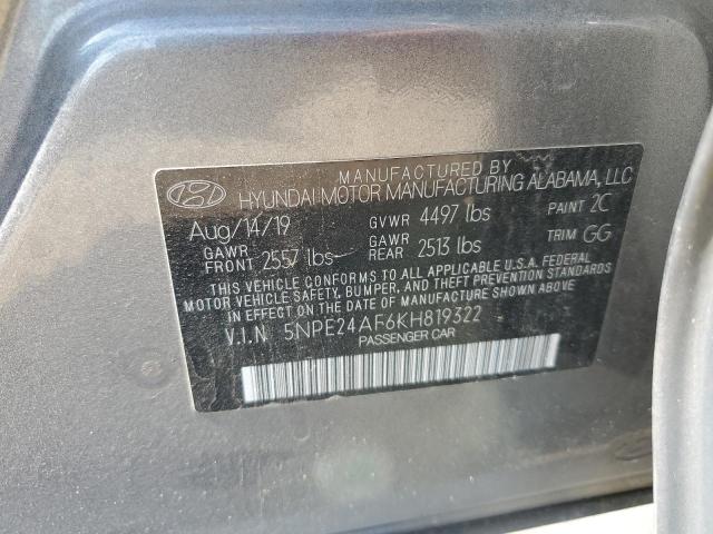 5NPE24AF6KH819322 2019 HYUNDAI SONATA - Image 12