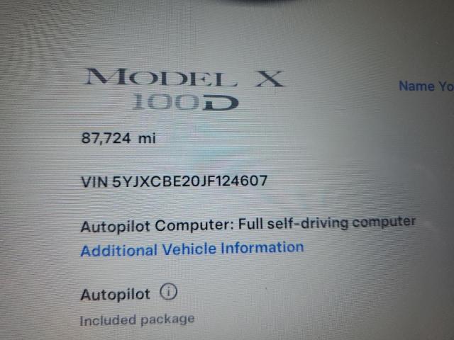 2018 Tesla Model X VIN: 5YJXCBE20JF124607 Lot: 58919284