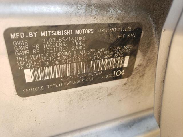 2021 Mitsubishi Mirage G4 Se VIN: ML32FVFJ4MHF07548 Lot: 55944634