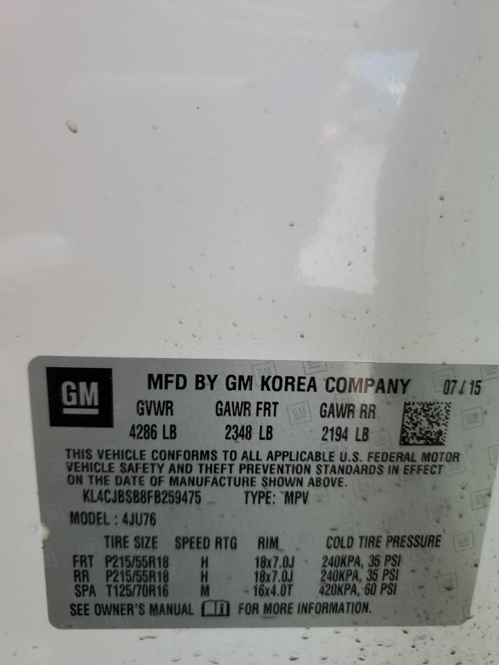 KL4CJBSB8FB259475 2015 Buick Encore Convenience