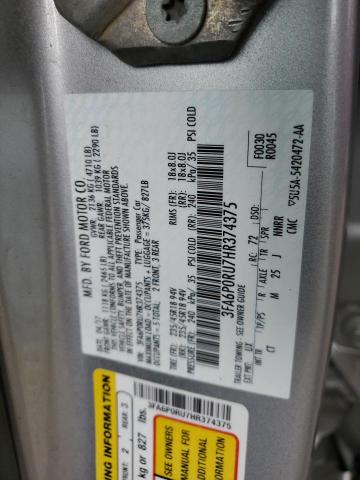 VIN 3FA6P0RU7HR374375 2017 Ford Fusion, Titanium Hev no.13