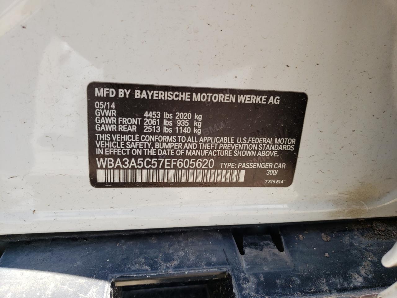 WBA3A5C57EF605620 2014 BMW 328 I