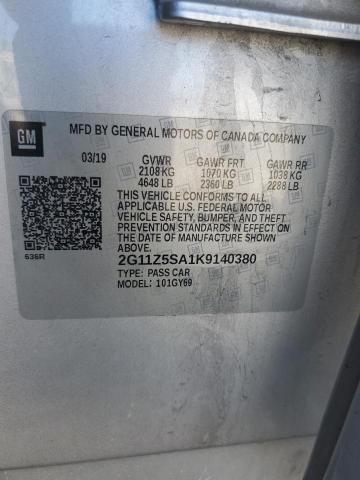 2019 Chevrolet Impala Lt VIN: 2G11Z5SA1K9140380 Lot: 58160474