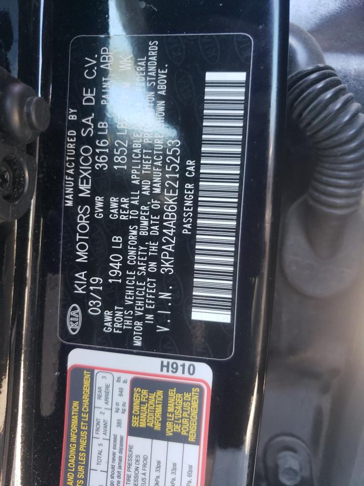 3KPA24AB6KE215253 2019 Kia Rio S