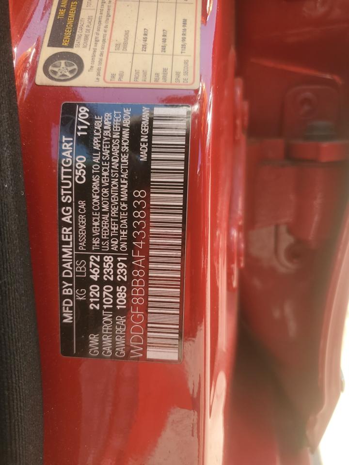 WDDGF8BB8AF433838 2010 Mercedes-Benz C 300 4Matic