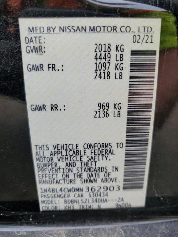 2021 Nissan Altima Sr VIN: 1N4BL4CW0MN362903 Lot: 59340804