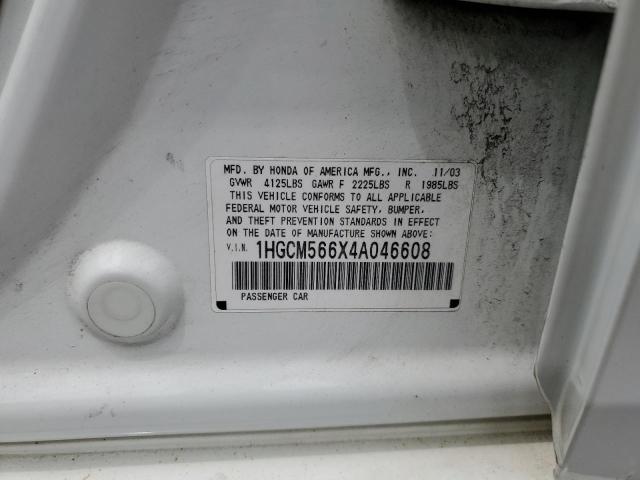 2004 Honda Accord Ex VIN: 1HGCM566X4A046608 Lot: 58296694