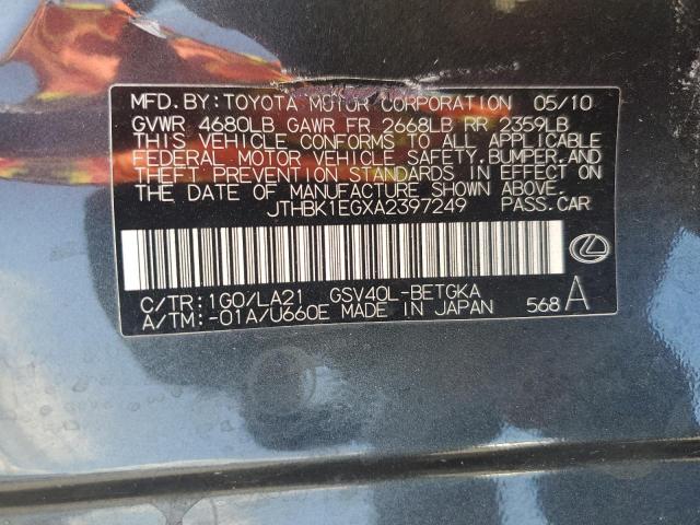 2010 Lexus Es 350 VIN: JTHBK1EGXA2397249 Lot: 56764574