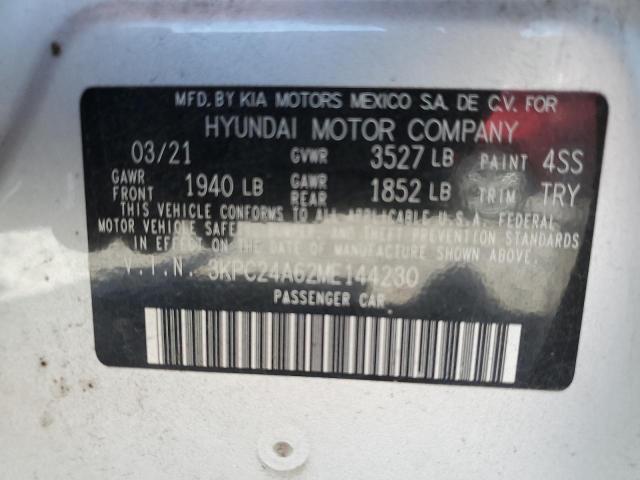 2021 Hyundai Accent Se VIN: 3KPC24A62ME144230 Lot: 58088364