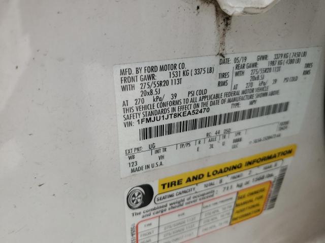 2019 Ford Expedition Xlt VIN: 1FMJU1JT8KEA52470 Lot: 57662874