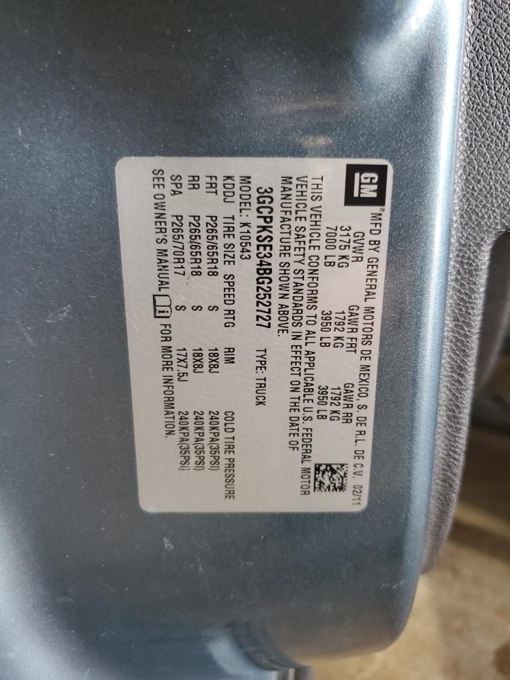 3GCPKSE34BG252727 2011 Chevrolet Silverado K1500 Lt