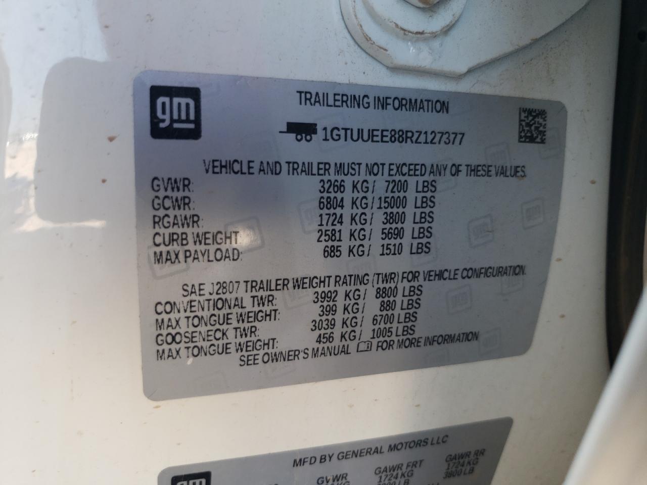 1GTUUEE88RZ127377 2024 GMC Sierra K1500 At4