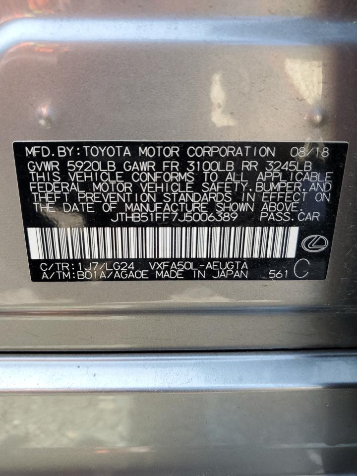 JTHB51FF7J5006389 2018 Lexus Ls 500 Base