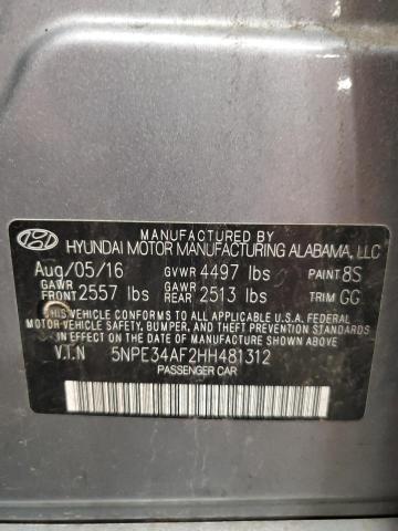 2017 Hyundai Sonata Sport VIN: 5NPE34AF2HH481312 Lot: 59120044