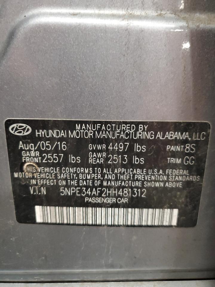 5NPE34AF2HH481312 2017 Hyundai Sonata Sport
