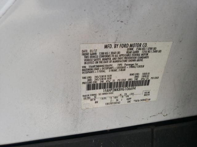 2017 Ford Taurus Police Interceptor VIN: 1FAHP2MK8HG106694 Lot: 60432294