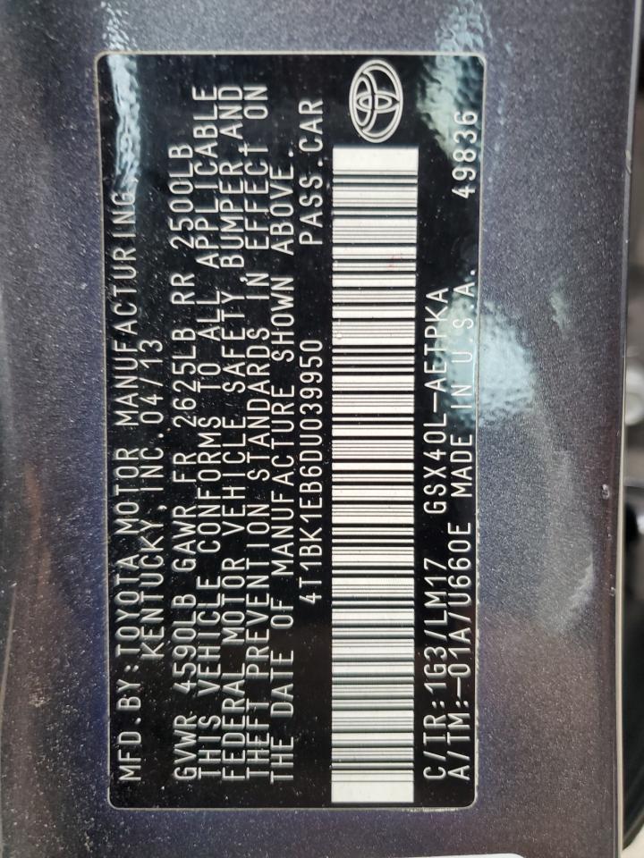 4T1BK1EB6DU039950 2013 Toyota Avalon Base