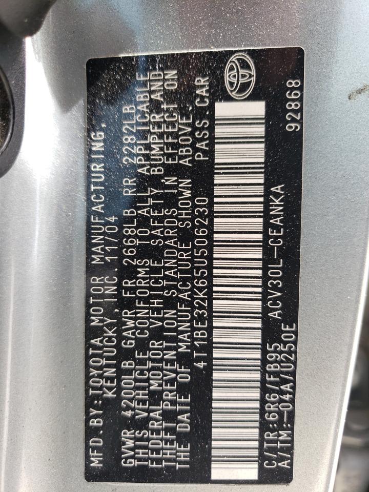 4T1BE32K65U506230 2005 Toyota Camry Le