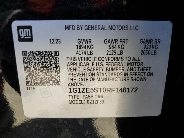 2024 Chevrolet Malibu Premier VIN: 1G1ZE5ST0RF146172 Lot: 61382494