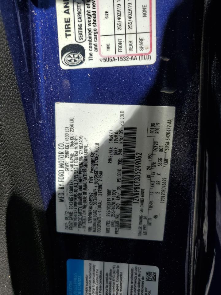 1ZVBP8CF3D5249062 2013 Ford Mustang Gt