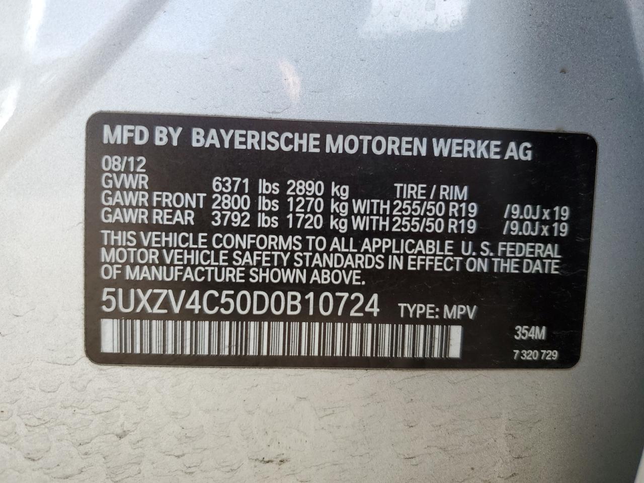 5UXZV4C50D0B10724 2013 BMW X5 xDrive35I