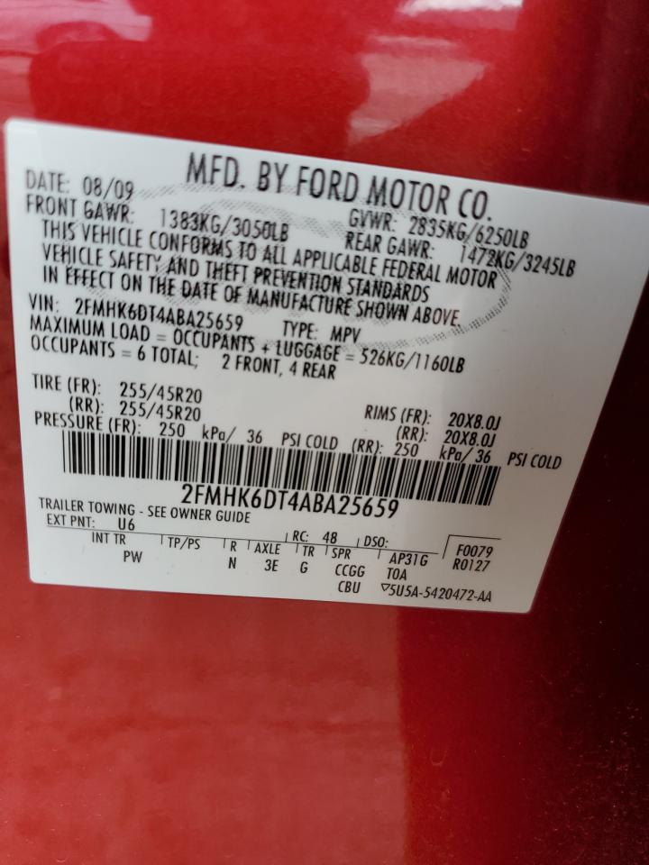 2FMHK6DT4ABA25659 2010 Ford Flex Limited