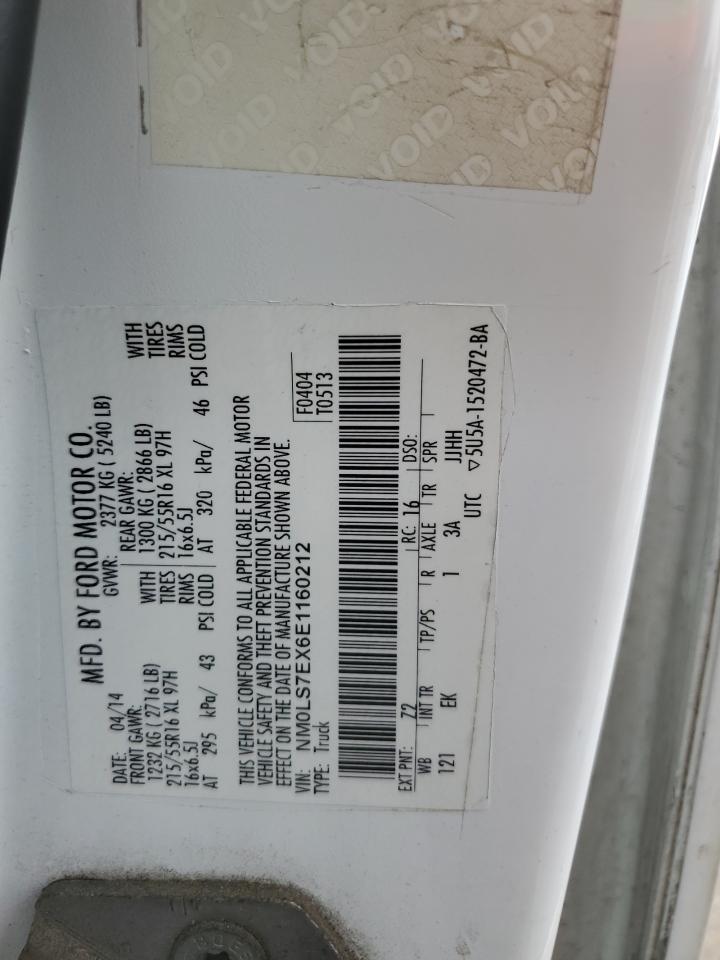 NM0LS7EX6E1160212 2014 Ford Transit Connect Xl