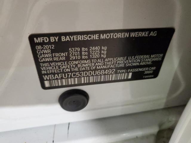 2013 BMW 535 Xi VIN: WBAFU7C53DDU68492 Lot: 59889674