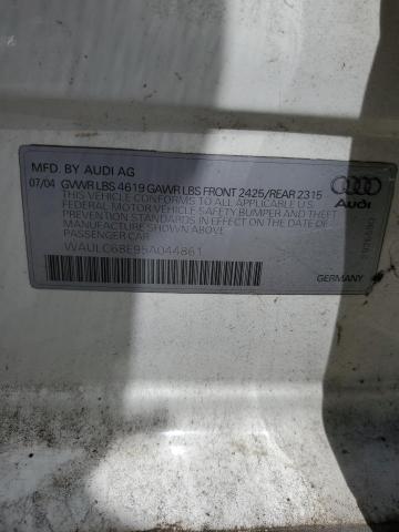 2005 Audi A4 1.8T Quattro VIN: WAULC68E95A044861 Lot: 59089244