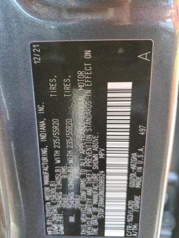 2022 Toyota Highlander Platinum VIN: 5TDFZRAH3NS098924 Lot: 59089784