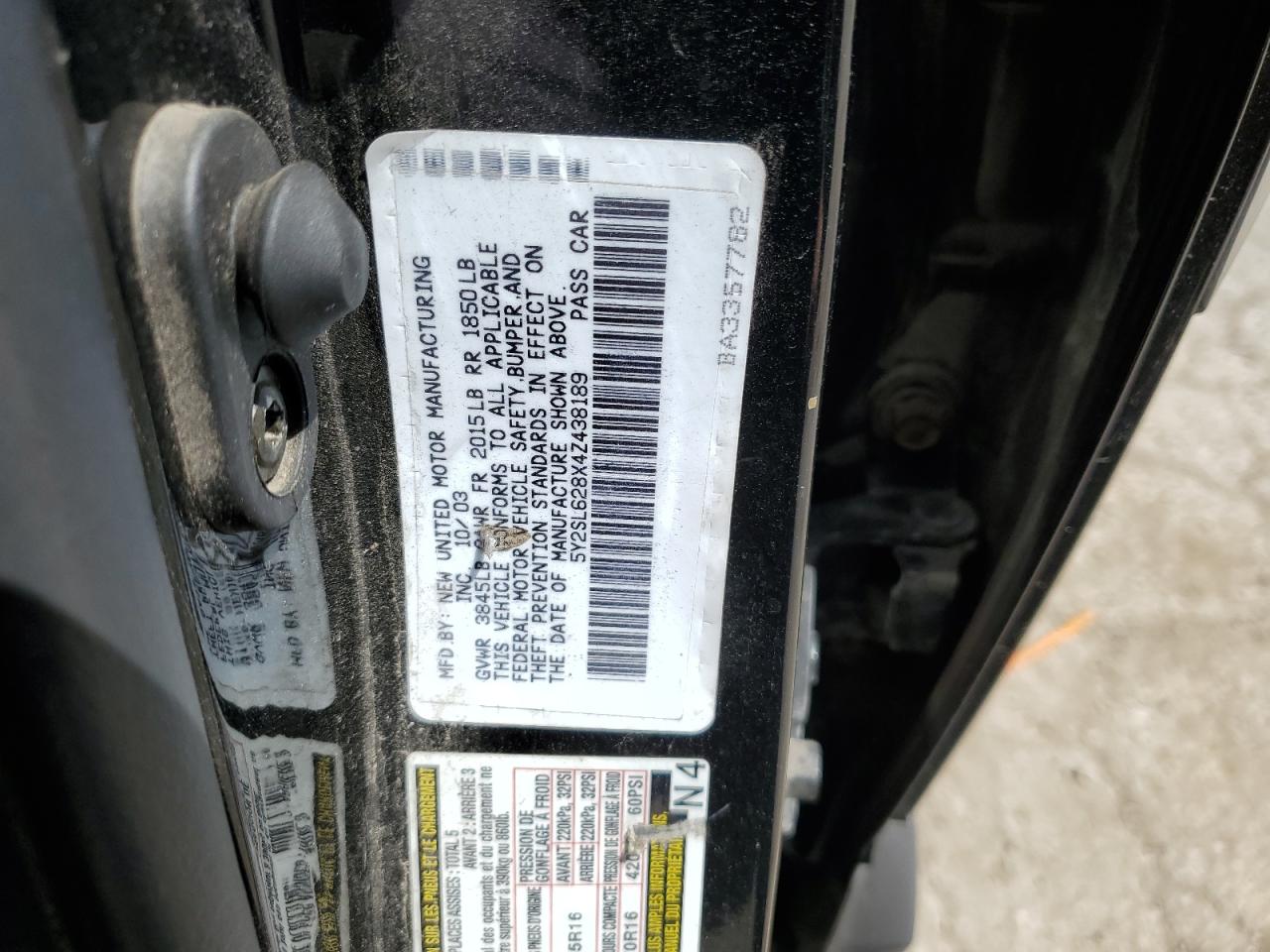 5Y2SL628X4Z438189 2004 Pontiac Vibe