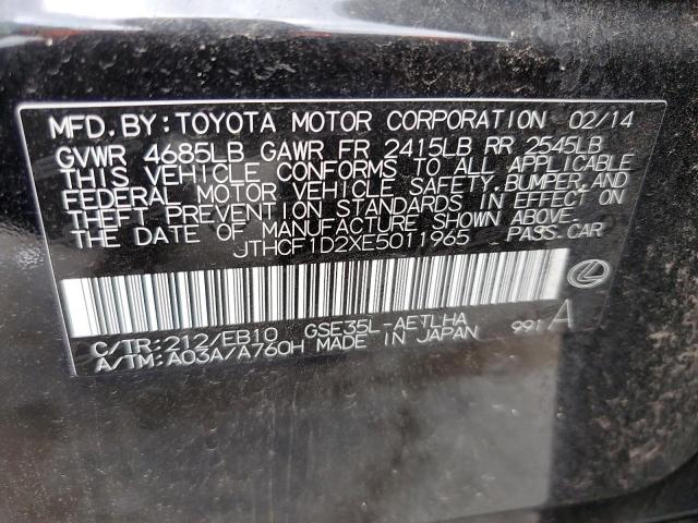 2014 Lexus Is 250 VIN: JTHCF1D2XE5011965 Lot: 57698284