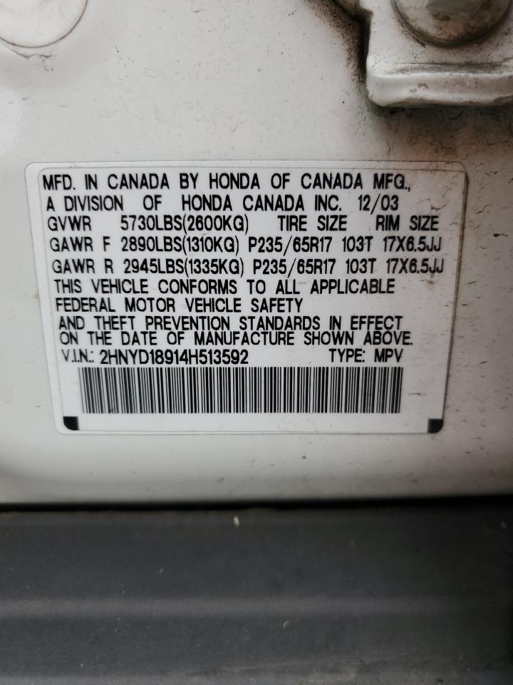 2HNYD18914H513592 2004 Acura Mdx Touring