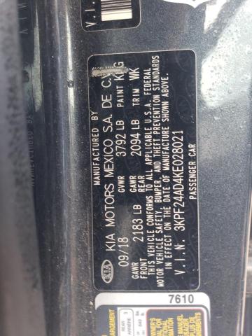 2019 Kia Forte Fe VIN: 3KPF24AD4KE028021 Lot: 58405294