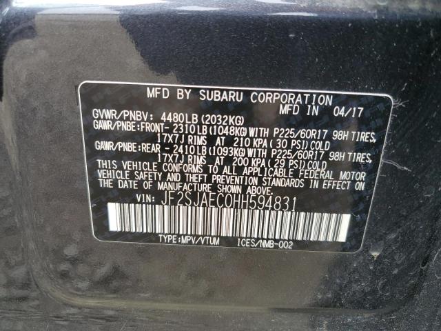 2017 Subaru Forester 2.5I Premium VIN: JF2SJAEC0HH594831 Lot: 56937524