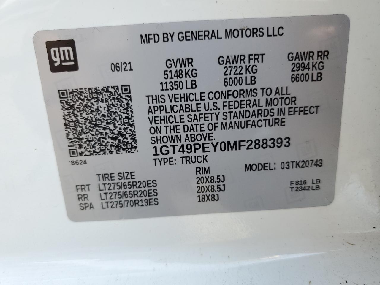 1GT49PEY0MF288393 2021 GMC Sierra K2500 At4