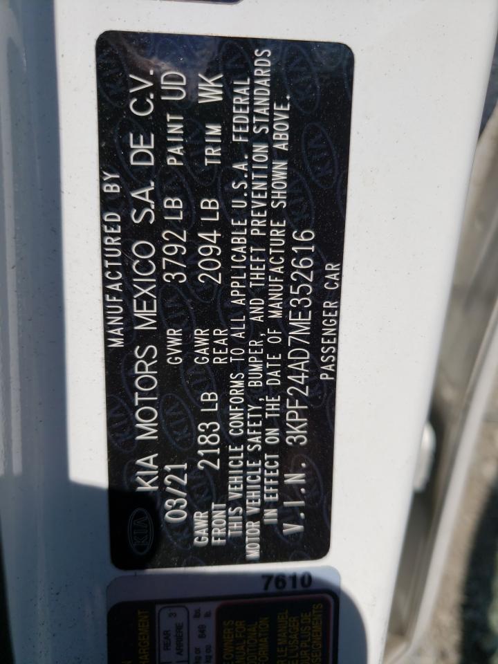3KPF24AD7ME352616 2021 Kia Forte Fe