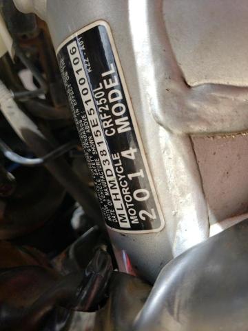 2014 HONDA CRF250 L MLHMD3815E5100106