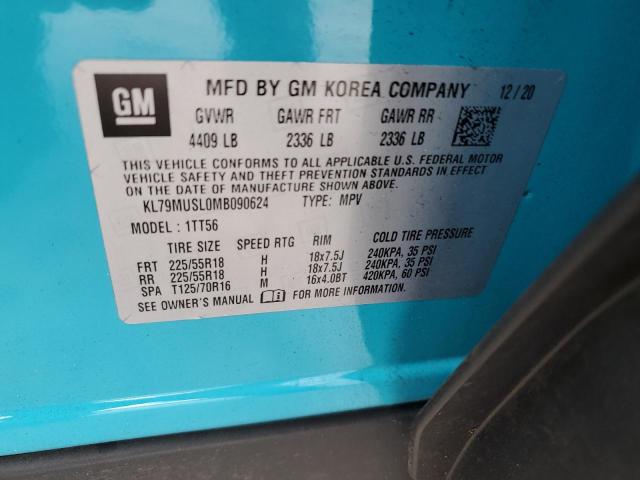 2021 Chevrolet Trailblazer Rs VIN: KL79MUSL0MB090624 Lot: 60297084