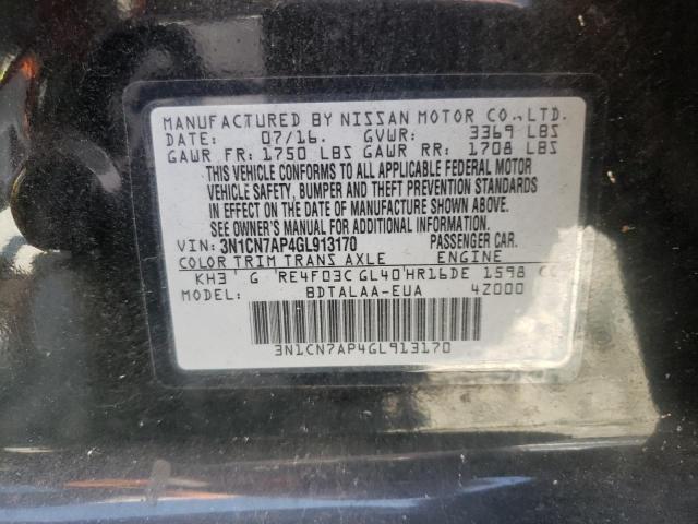 2016 Nissan Versa S VIN: 3N1CN7AP4GL913170 Lot: 57730004