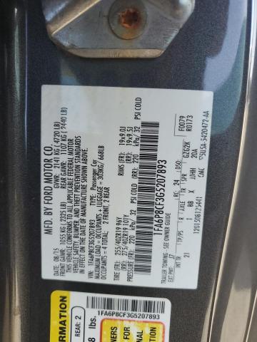 2016 Ford Mustang Gt VIN: 1FA6P8CF3G5207893 Lot: 56997884