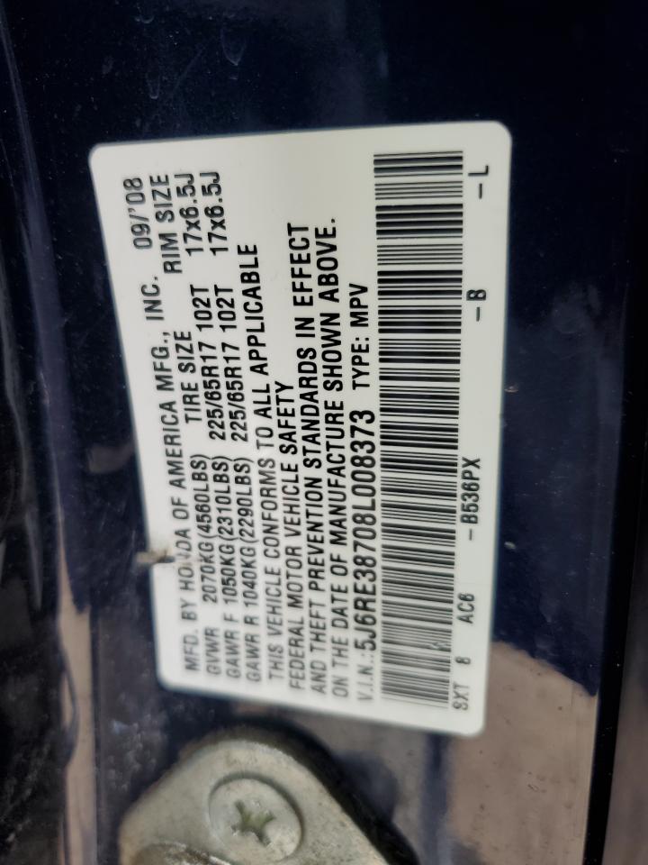 5J6RE38708L008373 2008 Honda Cr-V Exl