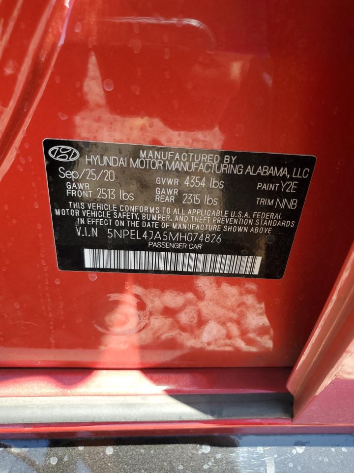 5NPEL4JA5MH074826 2021 Hyundai Sonata Sel